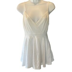 rue 21 Coquette Babydoll Lace‎ Romper Dress Size M Built-in-Shorts Cottage Angel